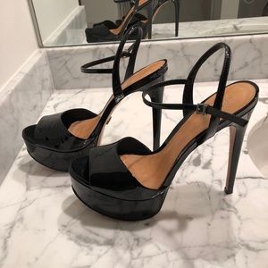Schutz Patent Ankle Strap Platform Sandals - 10